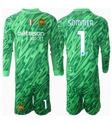 Inter Milan Yann Sommer #1 Målvakt Hemmatröja Barn 2024-25 Långärmad (+ Korta byxor)